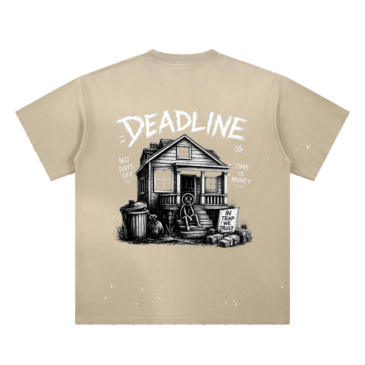 “TIME IS MONEY” PAINT SPLATTER TEE